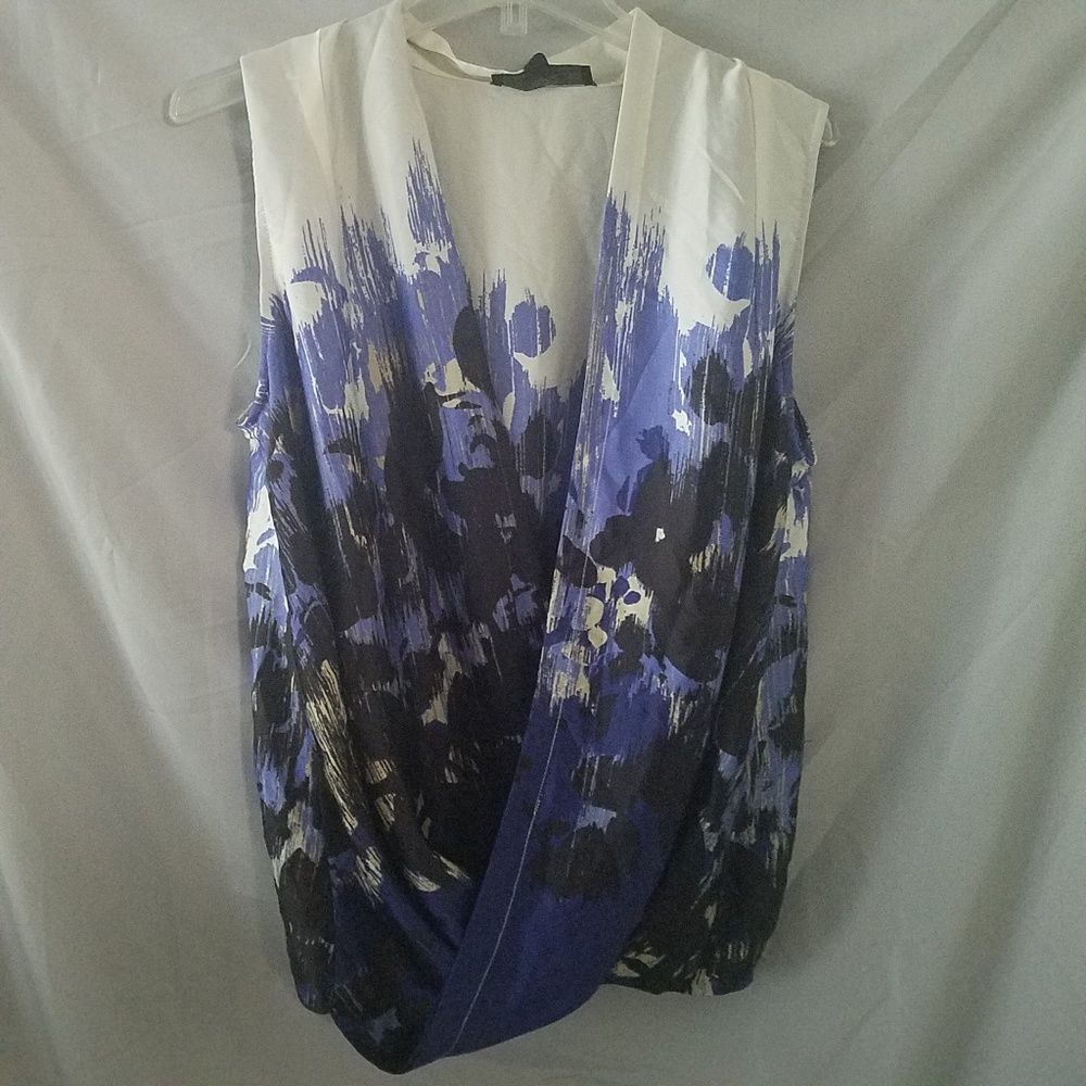 NWT Kenneth Cole Sleeveless Wrap Blouse